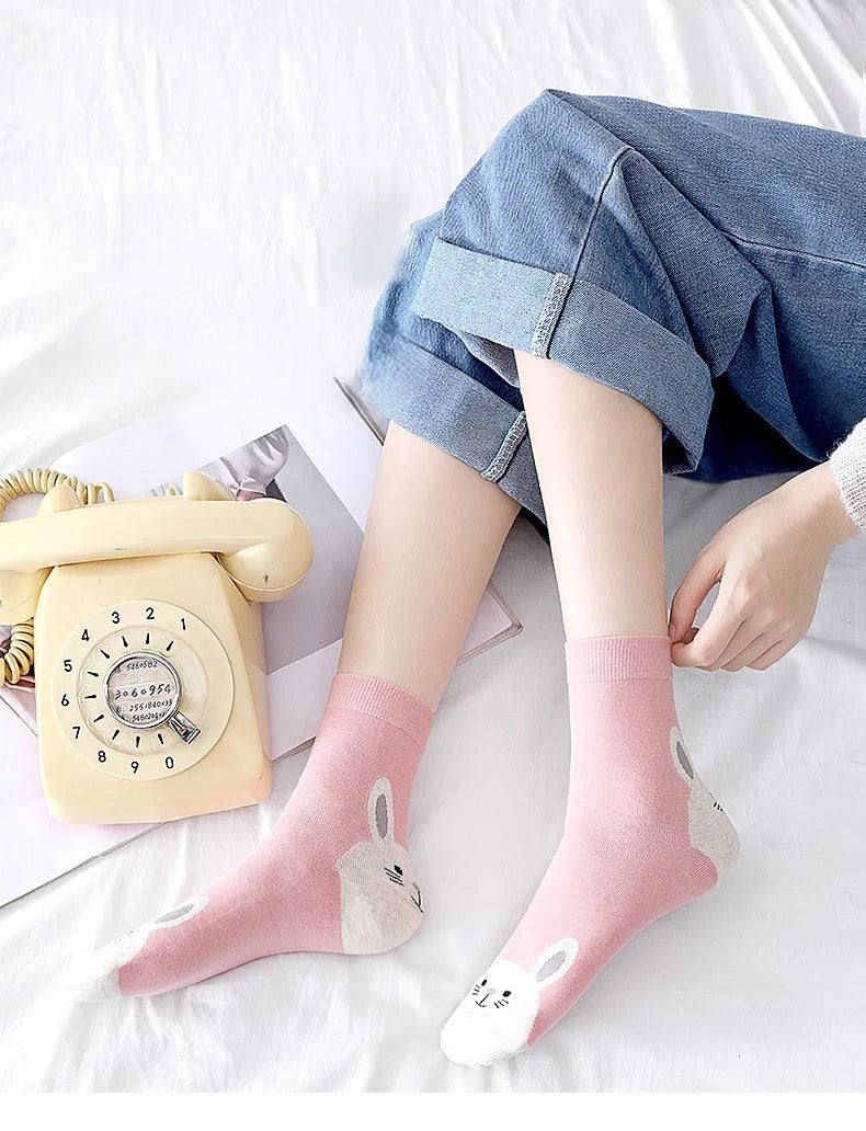 Socks Cartoon Rabbit Cute Funny Stockings for Girls